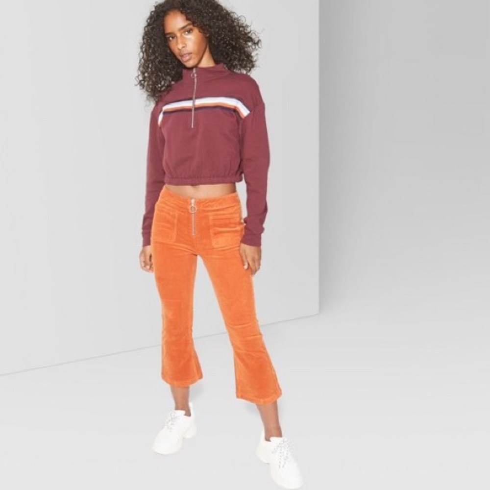 Mid Rise Flair Corduroy Pants